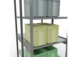 SCHULTE Lagertechnik - Doppel-Grundregal Stecksystem MULTIPlus250 - 3000x1000x(2x600) mm, 14 Böden, verzinkt
