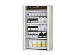 Sicherheitsschrank Typ 90 asecos S-PHOENIX-90, Falttüren mit Türfeststellanlage, Front Lichtgrau, B 1196 x T 616 x H 1968 mm
