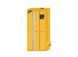 Sicherheitsschrank Typ 90 asecos S-PHOENIX-90, Flügel- und Falttüren mit Türfeststellanlage, Front Sicherheitsgelb, B 896 x T 616 x H 1968 mm