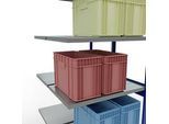 SCHULTE Lagertechnik Doppel-Anbauregal Stecksystem, MULTIPlus250, 3000x1000x(2x600) mm, 14 Böden, verzinkt