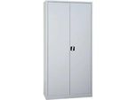 Stahlschrank, höhenverstellbarer Fachboden, abschliessbar, H 1800 mm, lichtgrau/lichtgrau