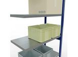 Schulte Lagertechnik Fachbodenregal-Stecksystem MULTIplus 250, Anbauregal, Längenriegel, 2500x1000x500 mm, 6 Böden, enzianblau/verzinkt