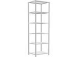 Schulte Lagertechnik Fachbodenregal Stecksystem MultiPlus250, Grundregal, 6 Fachböden, Kreuzstrebe, B 750 x T 600 x H 2500 mm, Lichtgrau RAL 7035