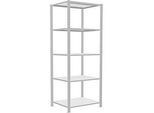 Schulte Lagertechnik Fachbodenregal Stecksystem MultiPlus250, Grundregal, 5 Fachböden, Kreuzstrebe, B 750 x T 600 x H 2000 mm, Lichtgrau RAL 7035