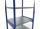 Schulte Lagertechnik Fachbodenregal-Stecksystem MULTIplus 250, Grundregal, Längenriegel, 3000x1000x800 mm, 7 Böden, enzianblau/verzinkt