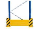 Schulte Lagertechnik Rammschutzwand für Einfach-Palettenregale, H 400 mm, für Regaltiefe 1100 mm, gelb/schwarz