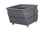 Mehrzweckbehälter, Polyethylen, grau, 600 l, B 825 x T 1240 x H 900 mm, mit Rollen