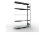 Schulte Lagertechnik Fachbodenregal-Stecksystem MULTIplus 250, Anbauregal, Längenriegel, 2000x1300x400 mm, 5 Böden, verzinkt