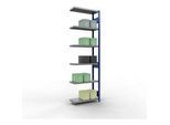Schulte Lagertechnik Fachbodenregal-Stecksystem MULTIplus 250, Anbauregal, Längenriegel, 2500x750x300 mm, 6 Böden, enzianblau/verzinkt