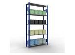 Schulte Lagertechnik Fachbodenregal MULTIplus150, Steck-Grundregal, B 1000 x T 300 x H 2000 mm, 5 Ebenen, bis 1300 kg, enzianblau/verzinkt