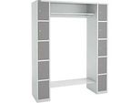 Schäfer Shop Select Schliessfachgarderobe, mit Hutablage & Kleiderstange, B 1565 x T 500 x H 1950 mm, lichtgrau/platingrau