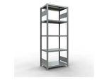 Schulte Lagertechnik Fachbodenregal-Stecksystem MULTIplus 250, Grundregal, Längenriegel, 2000x750x500 mm, 5 Böden, verzinkt