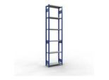 Schulte Lagertechnik Fachbodenregal-Stecksystem MULTIplus 250, Grundregal, Längenriegel, 3000x750x300 mm, 7 Böden, enzianblau/verzinkt
