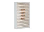 Vorratsschrank, Volumen 635 l, 204 herausnehmbare Lagerboxen mit Griffmulde, B 1270 x T 250 x H 2000 mm, l.grau/transparent