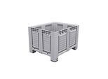 Palettenbehälter Big Box FP-FBO1210, 680 l, B 1200 x T 1000 x H 790 mm, perforiert, silbergrau, 4 Füsse, bis 450 kg