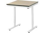 Rau Arbeitstisch Adlatus, elektrisch höhenverstellbar, 22 mm MDF-Platte, bis 150 kg, B 750 x T 800 x H 720-1120 mm, braun/lichtgrau