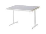 Rau Arbeitstisch Adlatus, elektrisch höhenverstellbar, 25 mm MDF-Platte, Stahlblechbelag, 150 kg, B 1250 x T 1000 x H 720-1120 mm, silber/lichtgrau