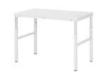 Rau ESD-Basistisch Serie E, manuell höhenverstellbar, 28 mm Spanplatte mit Melaminbelag, bis 450 kg, B 1500 x T 500 x H 650-1000 mm, lichtgrau