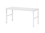 Rau ESD-Basistisch Serie E, manuell höhenverstellbar, 28 mm Spanplatte mit Melaminbelag, bis 450 kg, B 1800 x T 500 x H 650-1000 mm, lichtgrau
