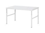Rau ESD-Basistisch Serie E, manuell höhenverstellbar, 28 mm Spanplatte mit Melaminbelag, bis 450 kg, B 1800 x T 700 x H 650-1000 mm, lichtgrau