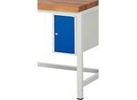 Rau Utensilienbox für höhenverstellbare Arbeitstische Adlatus, abschliessbar, B 245 x T 650 x H 360 mm, Lichtgrau/Enzianblau