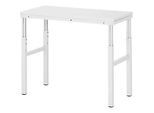 Rau Basistisch Serie E, manuell höhenverstellbar, 22 mm Spanplatte mit Melaminbelag, bis 450 kg, B 1500 x T 500 x H 650-1000 mm, lichtgrau