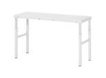 Rau Basistisch Serie E, manuell höhenverstellbar, 22 mm Spanplatte mit Melaminbelag, bis 450 kg, B 1500 x T 700 x H 650-1000 mm, lichtgrau
