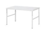 Rau ESD-Basistisch Serie E, manuell höhenverstellbar, 28 mm Spanplatte mit Melaminbelag, bis 450 kg, B 1200 x T 900 x H 650-1000 mm, lichtgrau