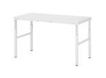Rau ESD-Basistisch Serie E, manuell höhenverstellbar, 28 mm Spanplatte mit Melaminbelag, bis 450 kg, B 1500 x T 700 x H 650-1000 mm, lichtgrau