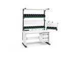 Bott Arbeitsplatzsystem Avero Komplettmodul 2, per Lochraster höhenverstellbar, HPL beschichtete Spanplatte, bis 300 kg, lichtgrau/anthrazitgrau