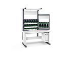 Bott Arbeitsplatzsystem Avero Komplettmodul 3, per Lochraster höhenverstellbar, HPL beschichtete Spanplatte, bis 300 kg, lichtgrau/anthrazitgrau