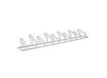 Bügelparker WSM, 1-seitig, für Reifen bis B 55 mm, B 3500 x T 1850 x H 415 mm, Stahl feuerverzinkt, 10 Einstellplätze, montiert