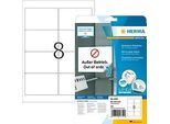 Herma Premium-Adressetiketten Nr. 4350, 96 x 63,5 mm, selbstklebend, permanenthaftend, bedruckbar, Papier, weiss, 250 Stück auf 25 Blatt