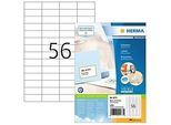 Herma Premium-Adressetiketten Nr. 4273, 52,5 x 21,2 mm, selbstklebend, permanenthaftend, bedruckbar, Papier, weiss, 5600 Stück auf 100 Blatt