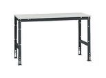 Manuflex Grundtisch UNIVERSAL Standard, Tischplatte Melamin, 1500x800, anthrazit