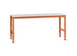 Manuflex Grundtisch UNIVERSAL Standard, Tischplatte Melamin, 2000x800, rotorange