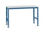 Manuflex Grundtisch UNIVERSAL Standard, Tischplatte Melamin, 1500x800, brillantblau