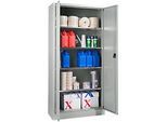 Schäfer Shop Pure Materialschrank, abschliessbar, 4 Böden, B 800 x T 400 x H 1935 mm, Stahl, lichtgrau