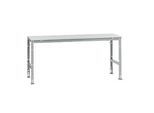 Manuflex Grundtisch UNIVERSAL Standard, Tischplatte Melamin, 2000x800, alusilber