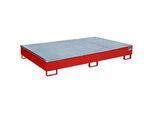 Bauer Regalwanne RW-GR 2200-2 PE, mit PE-Einsatz, mit Gitterrost, L 2165 x B 1315 x H 510 mm, feuerrot RAL 3000