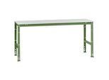 Manuflex Grundtisch UNIVERSAL Standard, Tischplatte Kunststoff, 2000x800, resedagrün