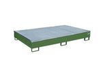Bauer Regalwanne RW-GR 2200-2 PE, mit PE-Einsatz, mit Gitterrost, L 2165 x B 1315 x H 510 mm, resedagrün RAL 6011