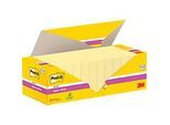 Post-it® Super Sticky Notes 654SSCYP1, B 76 x H 76 mm, 100 % Recycling-Papier, gelb, 24 Blöcke á 90 Blatt