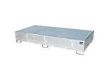Bauer Regalwanne RW-GR 2700-3 PE, mit PE-Einsatz, mit Gitterrost, L 2665 x B 1315 x H 440 mm, feuerverzinkt