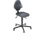 XXL-Arbeitsdrehstuhl meychair Workster Pro W13-01070, mit Rollen, höhenverstellbar, bis 250 kg, Stahl & Polyurethanschaum, desinfektionsmittelbeständig, schwarz
