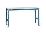 Manuflex Grundtisch UNIVERSAL Standard, Tischplatte Kunststoff, 1750x800, brillantblau