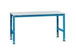 Manuflex Arbeitstisch UNIVERSAL Standard, 1750 x 1000 mm, Kunststoff lichtgrau, lichtblau