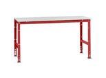 Manuflex Grundtisch UNIVERSAL Standard, Tischplatte Kunststoff, 1750x800, rubinrot