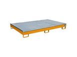 Bauer Regalwanne RW-GR 2200-1 PE, mit PE-Einsatz, mit Gitterrost, L 2165 x B 1315 x H 230 mm , gelborange RAL 2000
