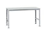 Manuflex Arbeitstisch UNIVERSAL Standard, 1750 x 1000 mm, Melamin lichtgrau, alusilber